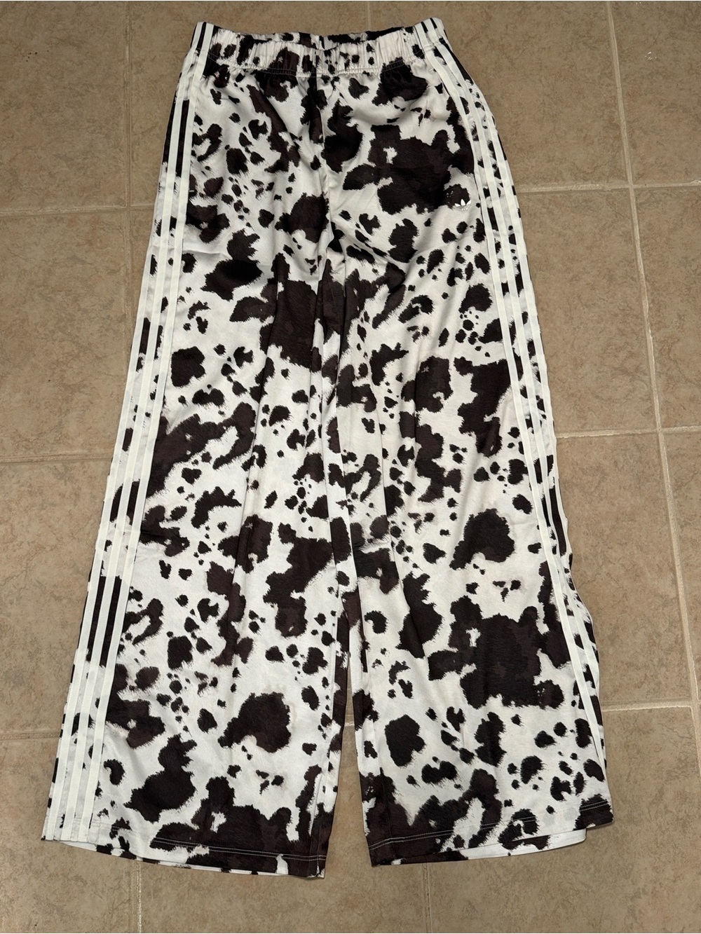Adidas Cow Print Wide Leg Track Pants